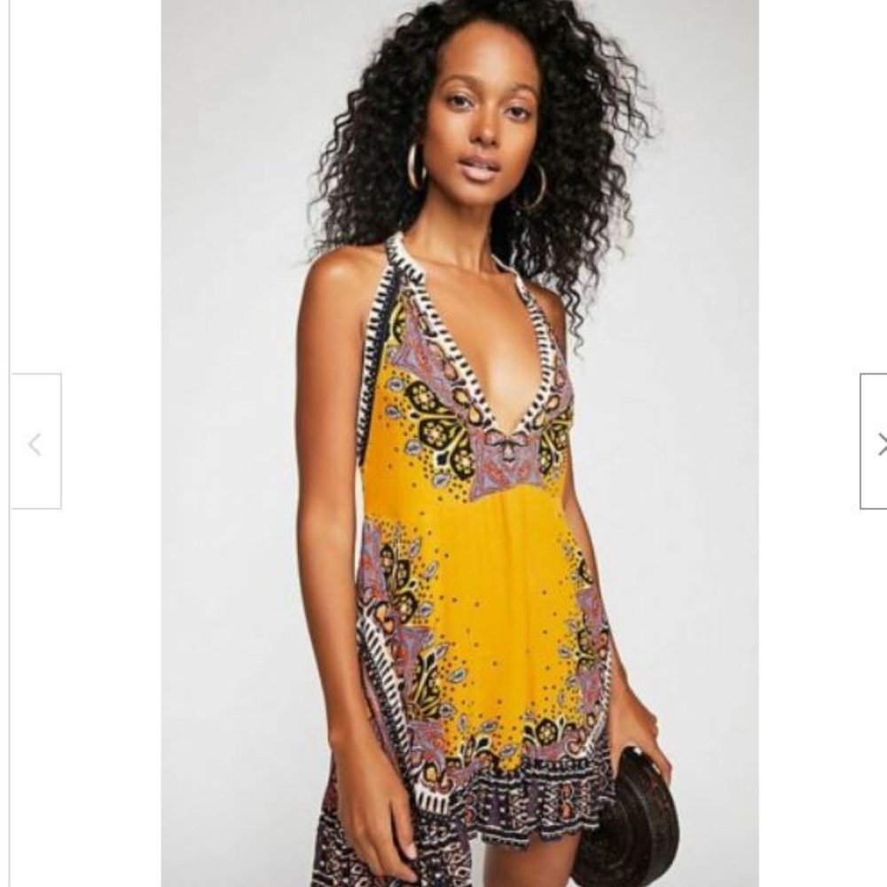 Free People Steal the Sun Dress~Gold Combo~L